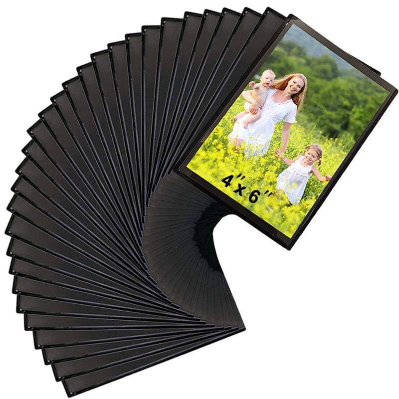 Sooyee 30 PACK Magnet Photo Frame Refrigerator,4X6 Magnetic Picture Holder, Magnetic Picture Frame Fridge(Black) - Image 1